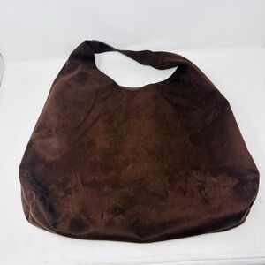Gap Hobo Bag Chocolate Brown OS Faux Suede Slouchy Oversized Minimalist Boho